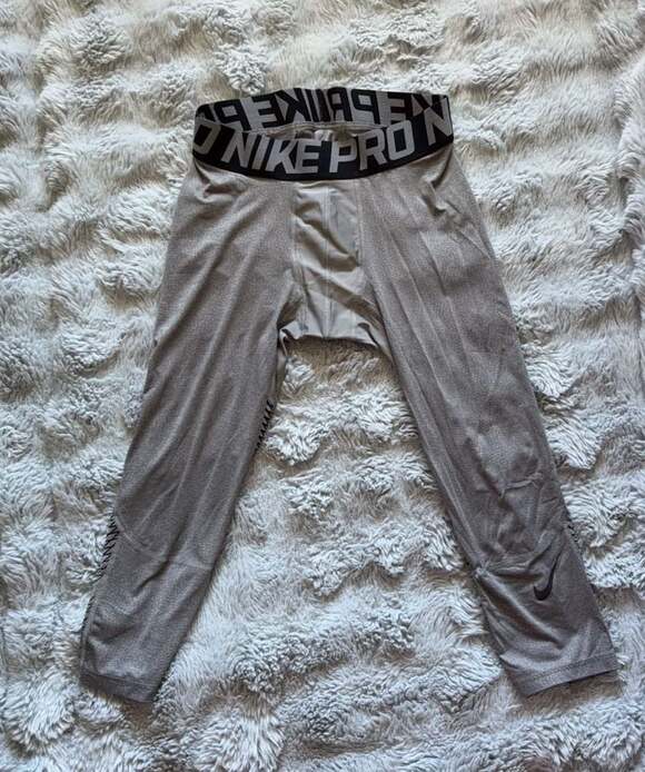 Nike Other - Nike Pro Men's 3/4 Grey Compression Tights with Lattice Graphic